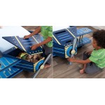 Set Airplane 5 piese - pat avion, biblioteca, etajera, lenjerie cu avioane, set pitlota si pena, saltea